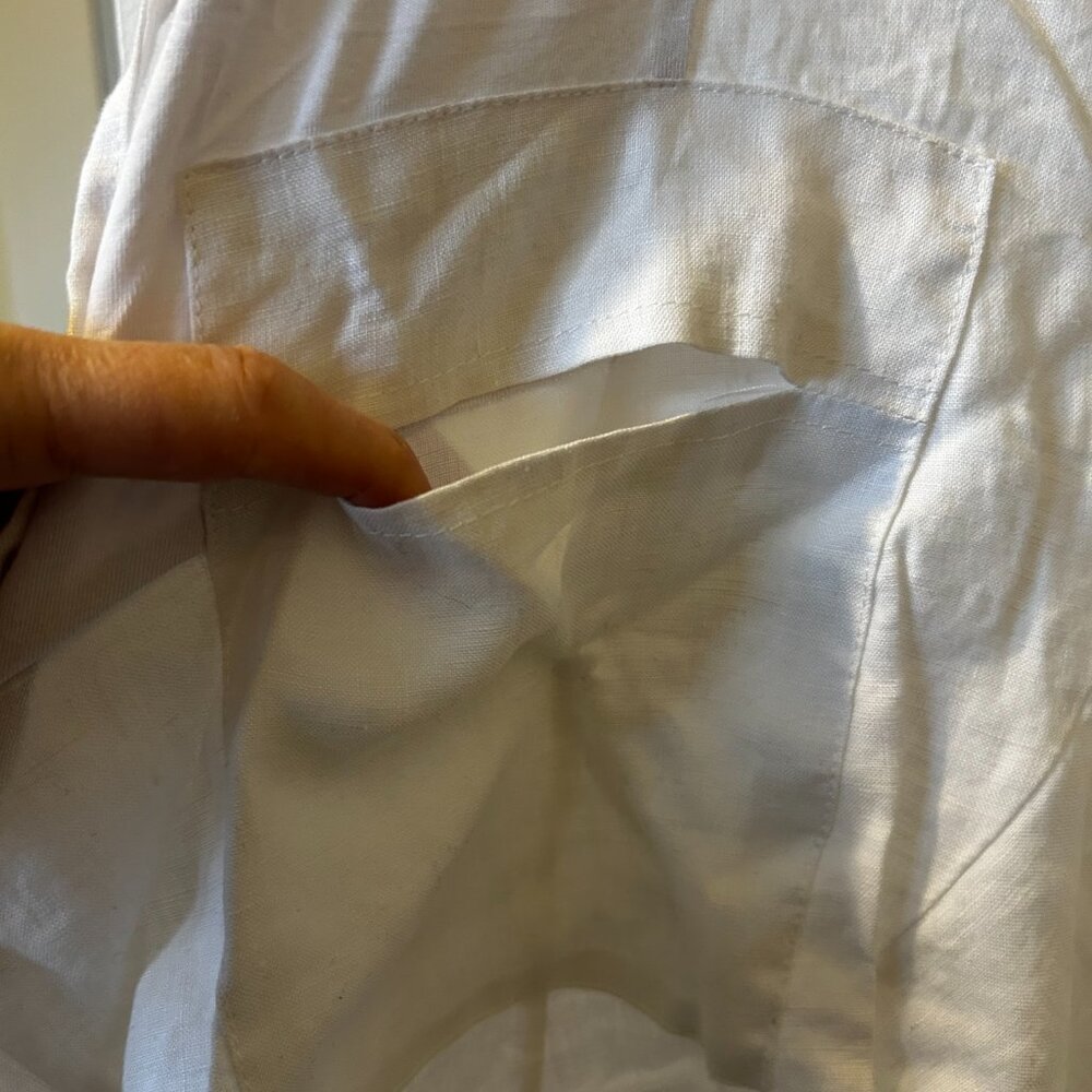 NWT By Cynthia. 100% White linen dress - Picture 6 of 8
